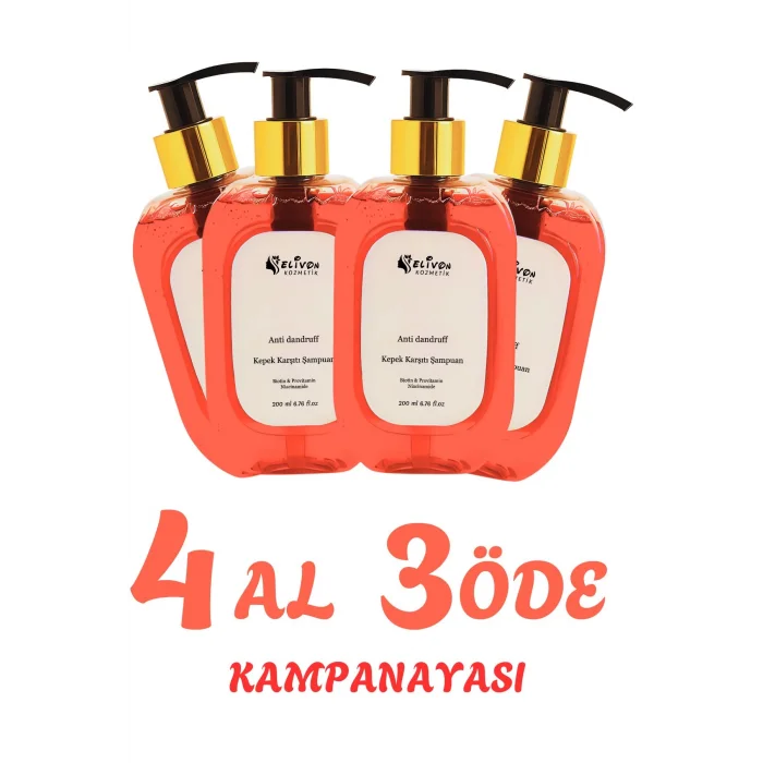 Elivon Kepek Karşıtı Şampuan 4 lu