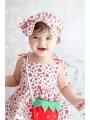 Kız Çocuk Çilekli Desenli Elbise Ve Çanta-23 Nisan-bayramlık