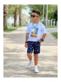 ERKEK ÇOCUK HAWAİİ DESENLİ ŞORT VE BEYAZ T-SHİRT İKİLİ TAKIM