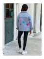Kız Çocuk Yıldız Pul Payet Işlemeli Kot Ceket-jeans Ceket/kot Mont-jeans Mont