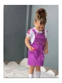 Kız Çocuk Mor Jile Elbise Ve Beyaz T-shirt Takım-23 Nisan-bayramlık
