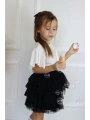 Kız Cocuk Siyah Tüllü Kat Kat Etek Ve Bluz Takım-23 Nisan-bayramlık