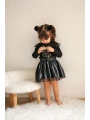 Kız Çocuk Siyah Deri Etekli Bluzlu Alt Üst Takım-bayramlık