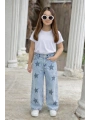 KIZ ÇOCUK TAŞLI YILDIZLI KOT PANTOLON (JEANS-DENİM)-BAYRAMLIK