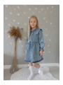 KIZ ÇOCUK TAŞ İŞLEMELİ KOT/JEANS ELBİSE-BAYRAMLIK