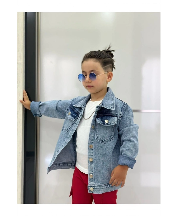 Mickey Mause Nakışlı Kot Ceket-bayramlik