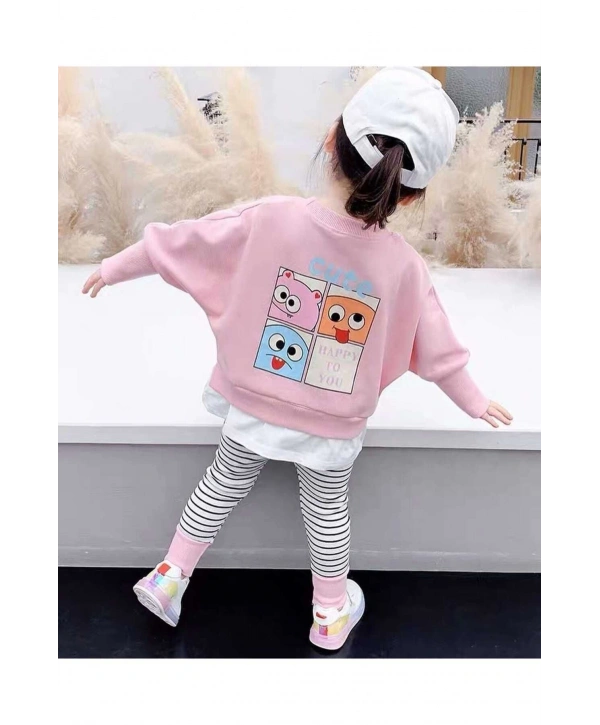 Kız Çocuk Happy Pembe Alt Üst Takım