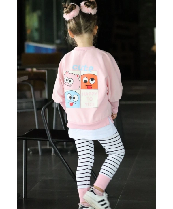 Kız Çocuk Happy Pembe Alt Üst Takım