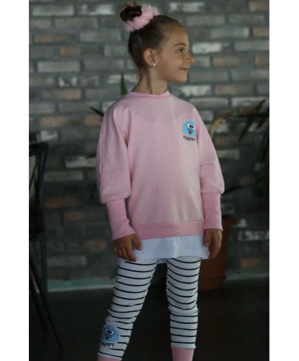 Kız Çocuk Happy Pembe Alt Üst Takım
