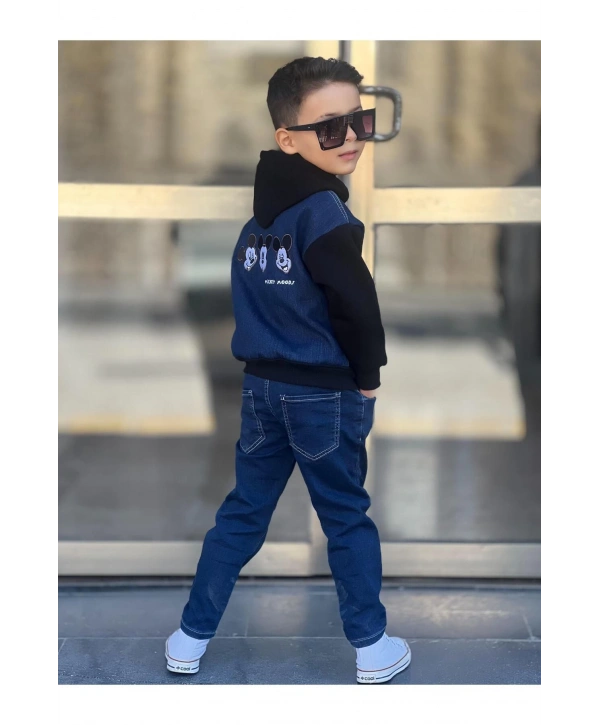 ERKEK ÇOCUK KOT MONT-KOT PANTOLON-SWEATSHIRT ÜÇLÜ TAKIM