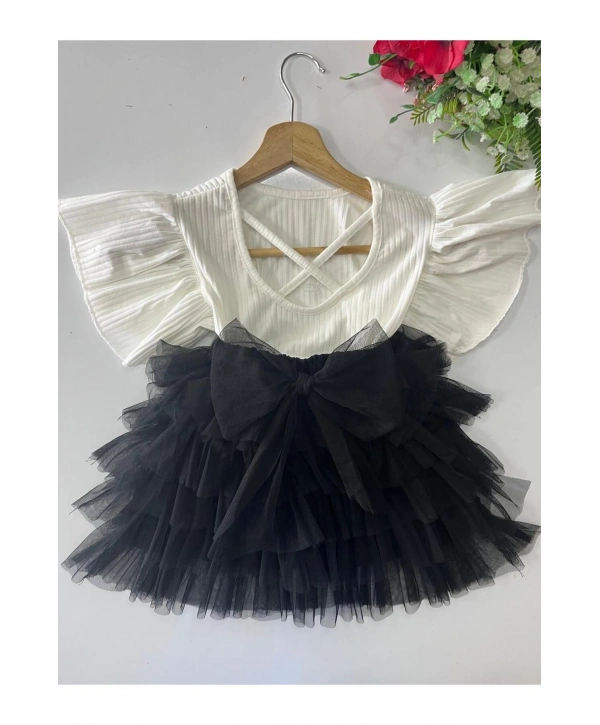 Kız Cocuk Siyah Tüllü Kat Kat Etek Ve Bluz Takım-23 Nisan-bayramlık