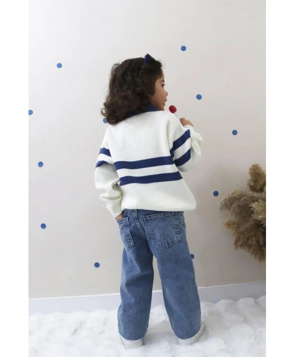 ERKEK ÇOCUK MAVİ KOT PANTOLON VE TRİKO KAZAK İKİLİ TAKIM-BAYRAMLIK