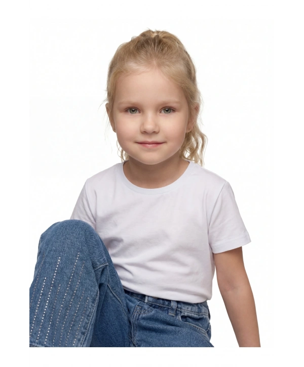 KIZ ÇOCUK PAÇALARI TAŞLI MAVİ KOT PANTOLON (JEANS-DENİM)-BAYRAMLIK