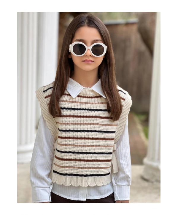 KIZ ÇOCUK KOT PANTOLON-GÖMLEK-SÜETER ÜÇLÜ TAKIM-BAYRAMLIK