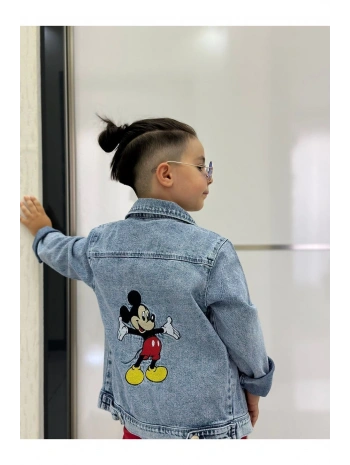 Mickey Mause Nakışlı Kot Ceket-bayramlik