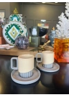 Korint Tabaklı Kahve Fincanı Taş & Saman