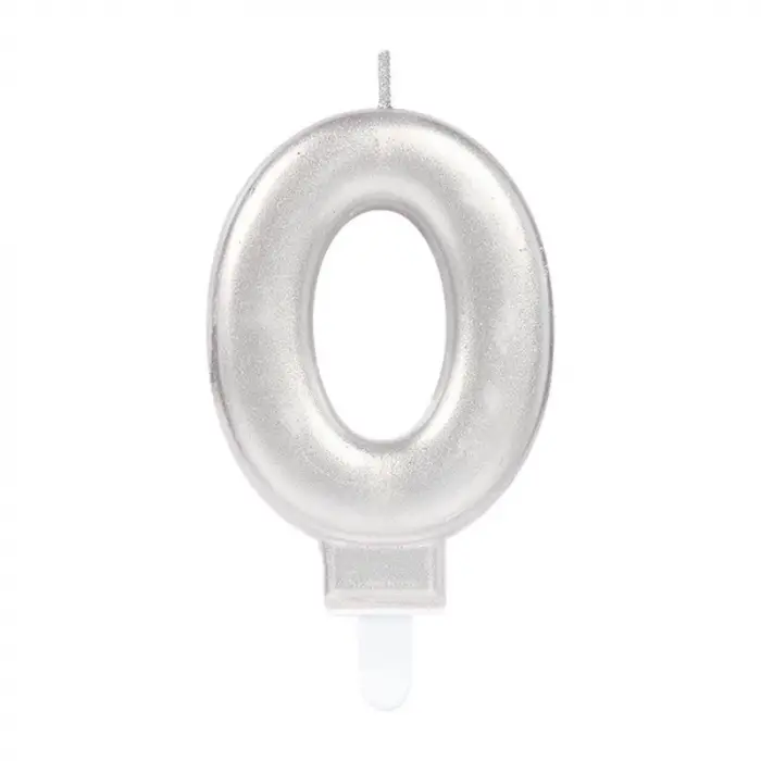 0 Rakam Mum Gümüş Renk