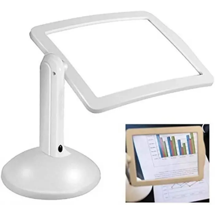 3x  360 Derece Döndürme Ekranlı, Çok Fonksiyonlu Masaüstü Büyüteç 3x