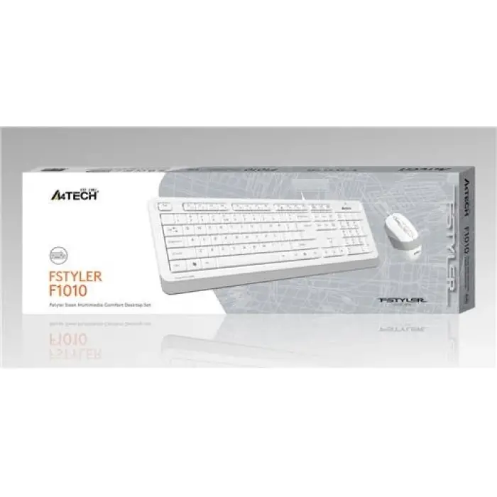 A4 Tech F1010 Q Usb Beyaz Fn-Mm Klv+Optik Mouse Set (KDO)