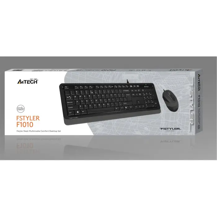 A4 Tech F1010 Q Usb Gri Fn-Mm Klv+Optik Mouse Set (KDO)