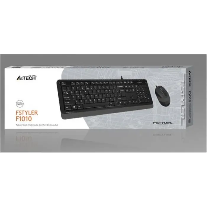 A4 Tech F1010 Q Usb Gri Fn-Mm Klv+Optik Mouse Set (KDO)