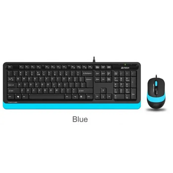 A4 Tech F1010 Q Usb Mavi Fn-Mm Klv+Optik Mouse  Set (KDO)
