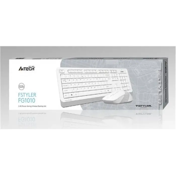 A4 Tech Fg1010 2.4G Beyaz Q Fn-Mm Klv+Optik Mouse Set