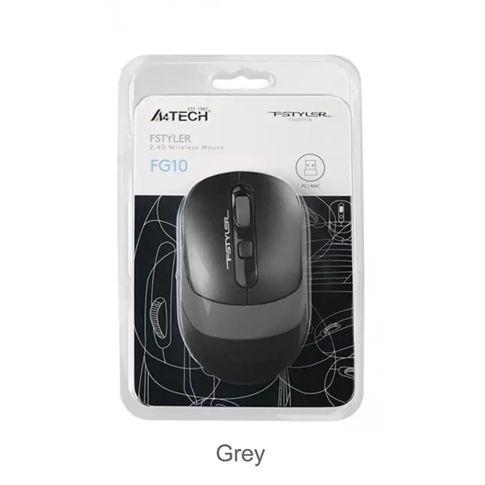 A4 Tech Fg10S Silent Gri Nano Kablosuz Optik 2000 Dpı Mouse (Sessiz) (KDO)