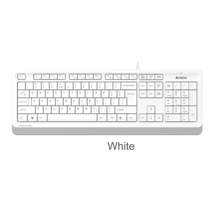 A4 Tech Fk10 Q Usb Fsytyler Beyaz Tr Fn-Mmedya Klavye