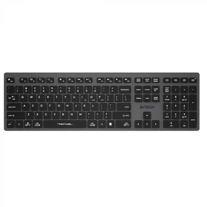 A4 Tech Fstyler FBX50C Gri Bluetooth+2.4G Nano Fn Şarjlı Multimedya Klavye (KDO)