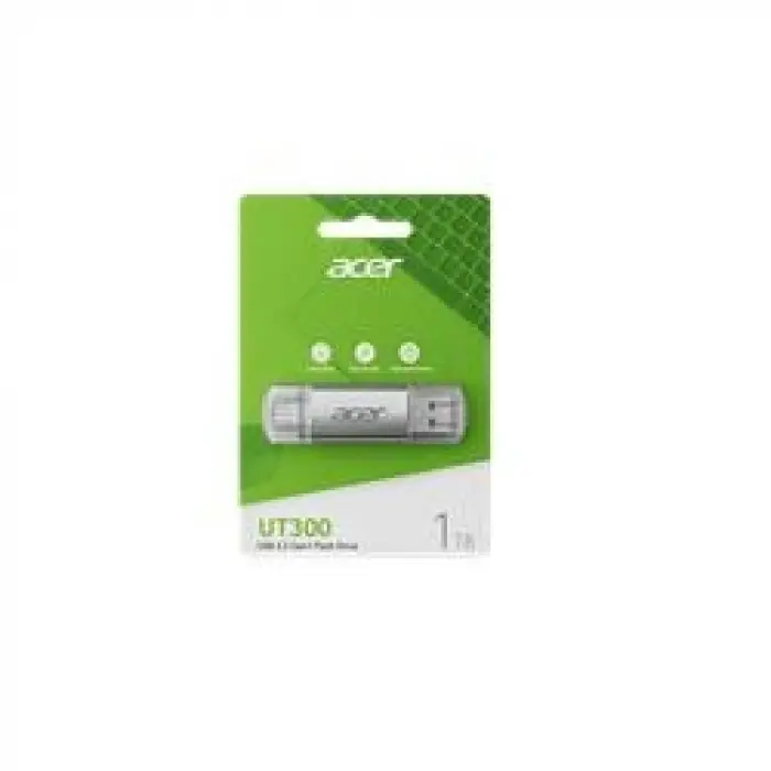 Acer 128GB USB 3.2 UT300-128GB USB-A+USB-C Çift Taraflı Metal Flash Bellek (KDO)