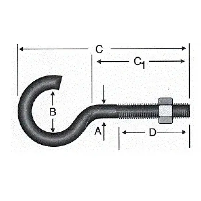 Açık Metrik Kanca M5 / 21x80 - 100 Adet