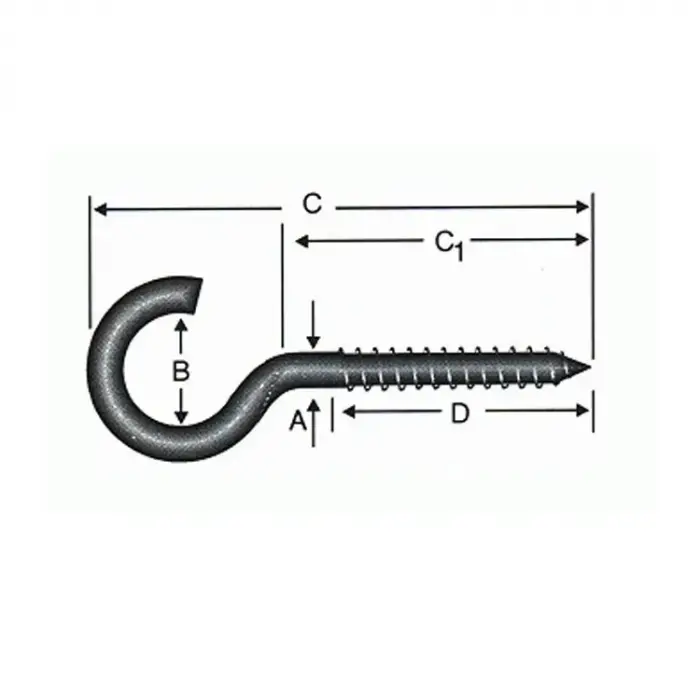 Açık Piton, Kanca, Çengel  24x175 - 100 Adet