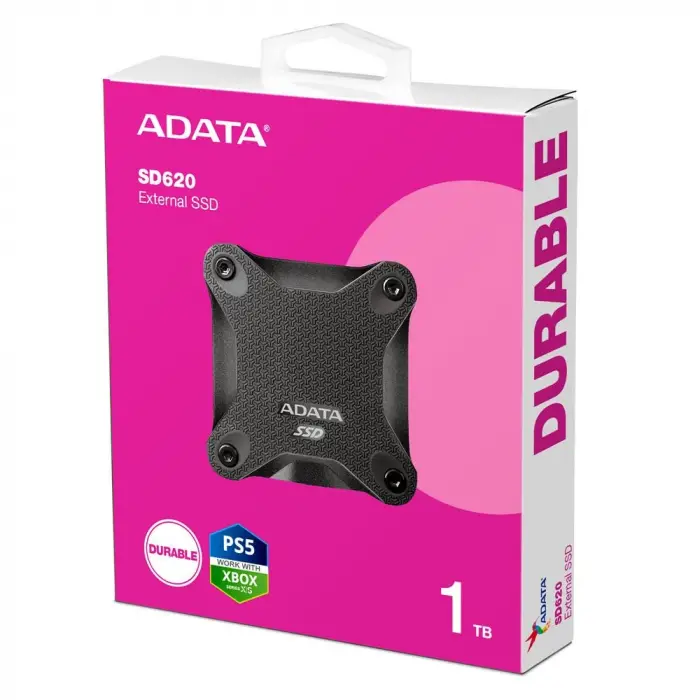Adata 1Tb SD620 Siyah Taşınabilir Usb 3.2 Gen2 Ssd Harici Disk (KDO)