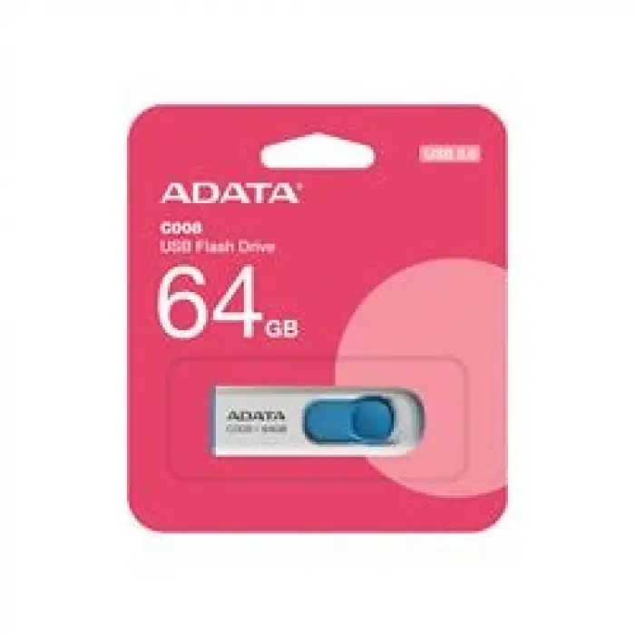 Adata C008-64GB 64GB USB2.0 Classic (White + Blue) Flash Bellek (KDO)