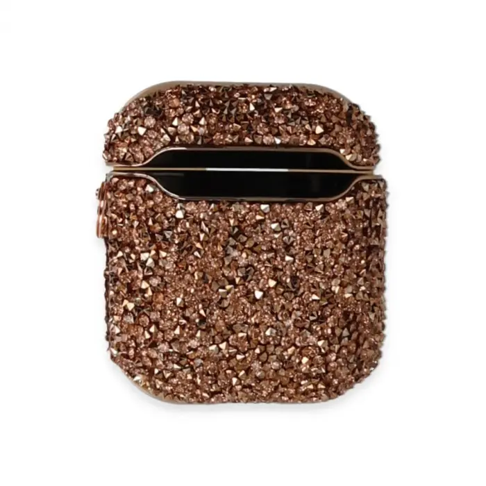 Airpods 2 (2.nesil) Mira Taşlı Kılıf - Rose Gold
