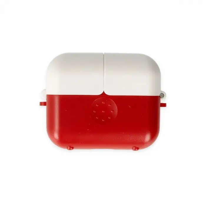Airpods 3 (3.nesil) Basmalı Kılıf - Kırmızı-beyaz
