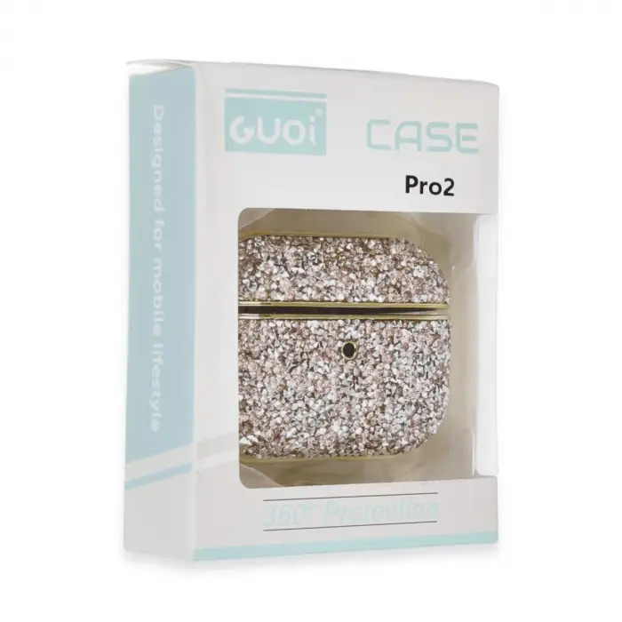 Airpods Pro 2 (2.nesil) Luz Taşlı Kılıf - Mavi