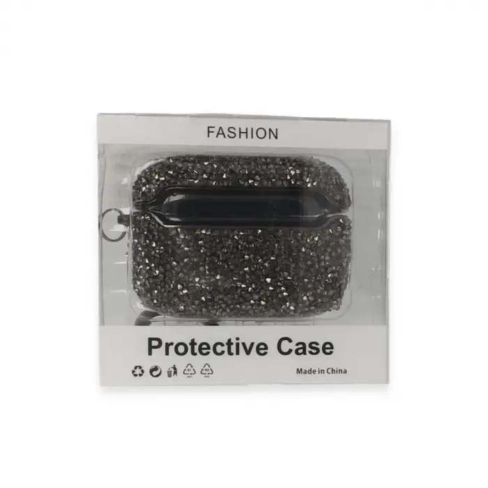 Airpods Pro 2 (2.nesil) Mira Taşlı Kılıf - Siyah