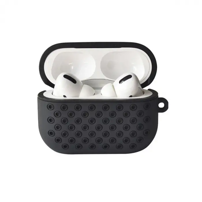 Airpods Pro 2 (2.nesil) Spor Delikli Kılıf - Siyah-siyah