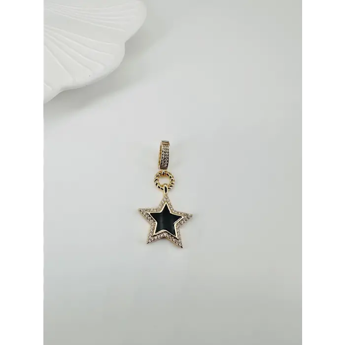 Zirkon Taşlı Pirinç Charmlar - Charm0013