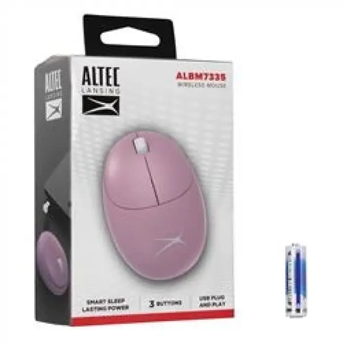 Altec Lansing ALBM7335 Pembe 2.4GHz USB 1200DPI Alkalin Pilli Kablosuz Mouse (KDO)