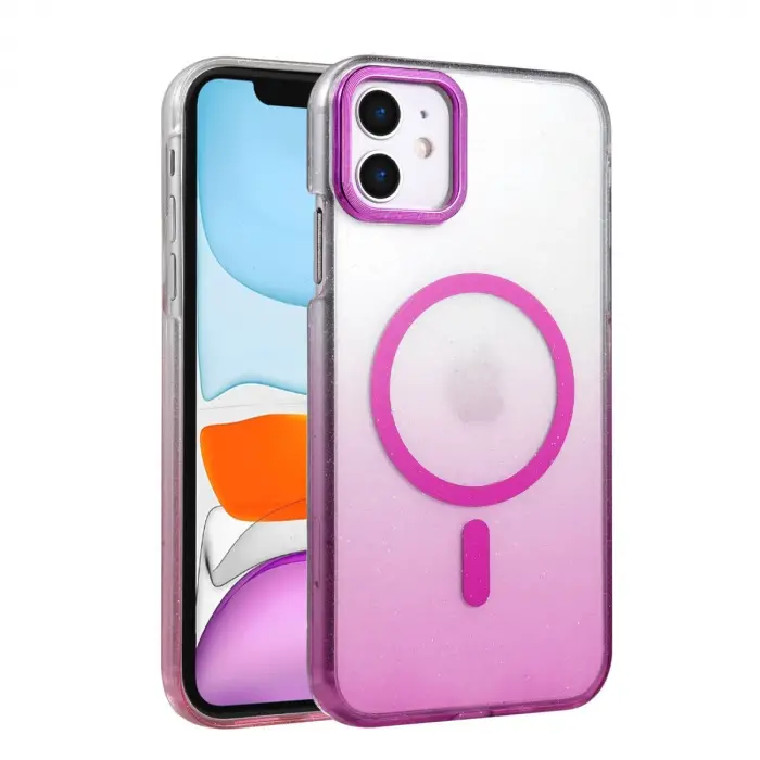 Apple İphone 12 Glossy Magsafe Kapak - Mor