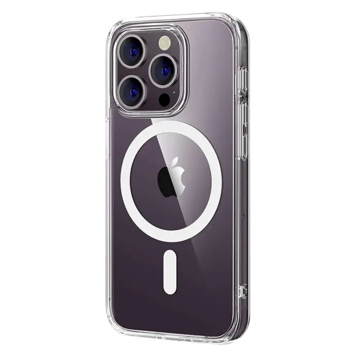Apple İphone 14 Pro Max Combo Sert Şeffaf Magsafe Kapak - Şeffaf