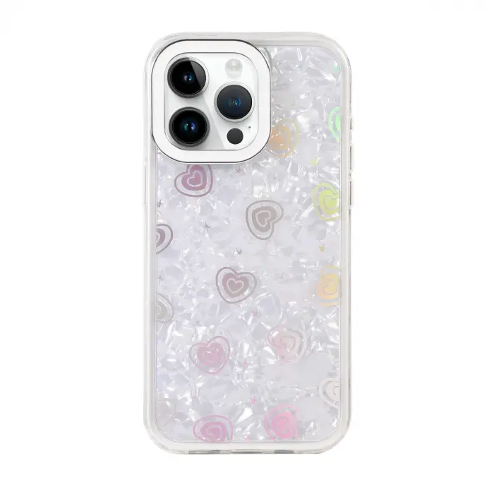 Apple İphone 15 Pro Lumi Desenli Kapak - Beyaz