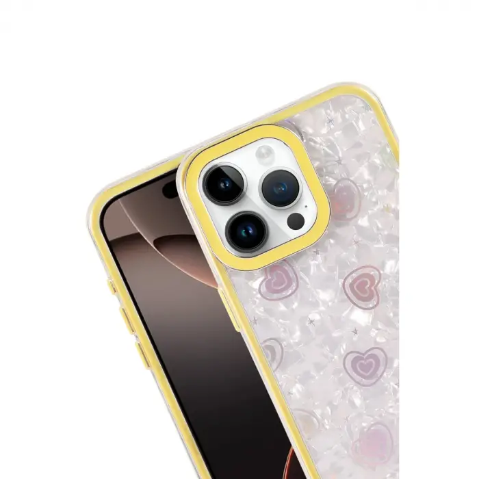 Apple İphone 15 Pro Max Lumi Desenli Kapak - Sarı