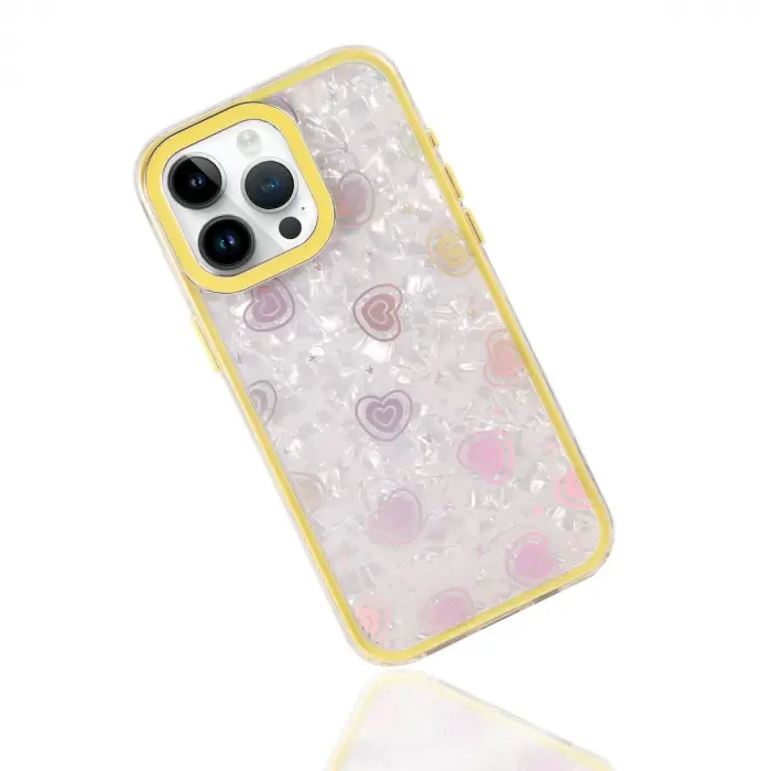 Apple İphone 15 Pro Max Lumi Desenli Kapak - Sarı