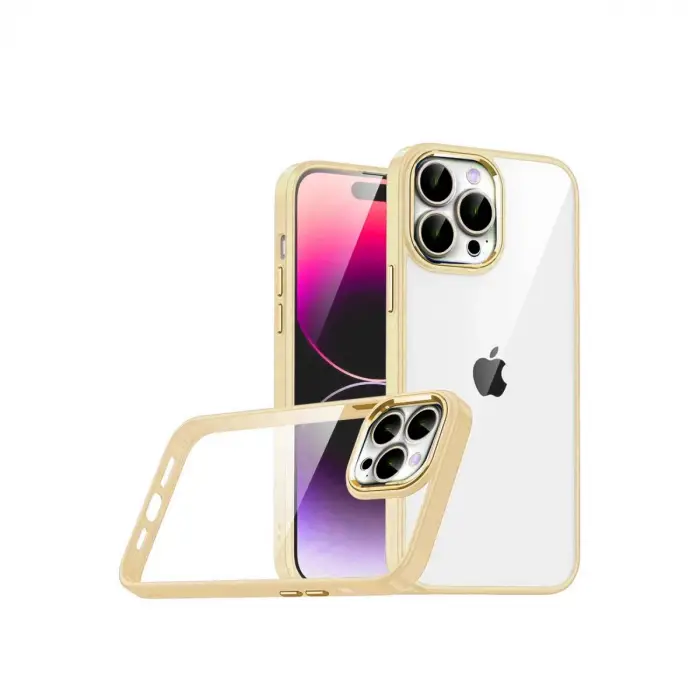 Apple İphone 15 Pro Max Razer Lensli Silikon - Gold