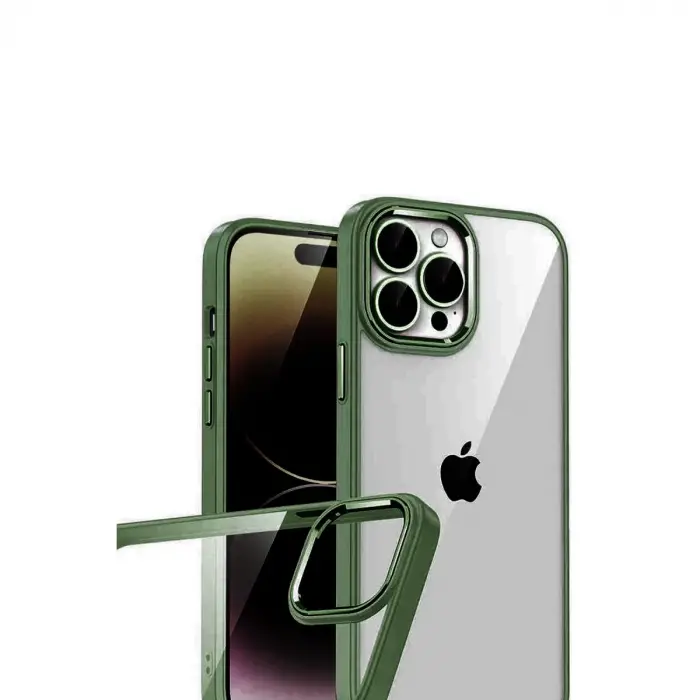 Apple İphone 15 Pro Max Razer Lensli Silikon - Yeşil