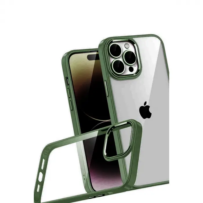 Apple İphone 15 Pro Max Razer Lensli Silikon - Yeşil